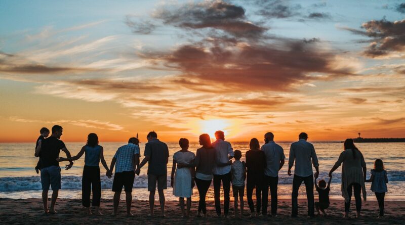 Family together outdoors