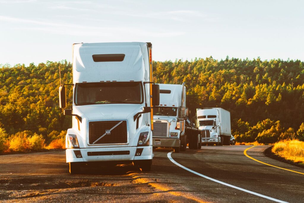 Commercial truck used for freight transport