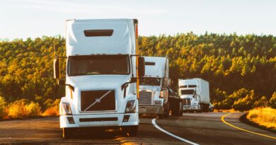 Commercial truck used for freight transport